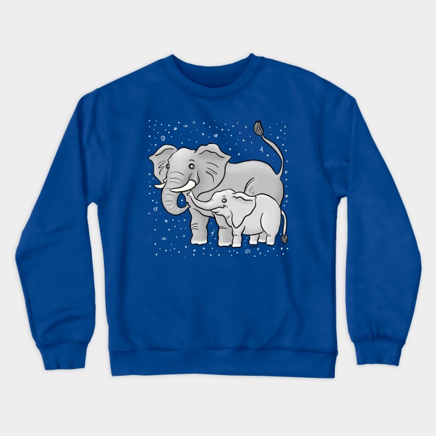 Elephant parent and baby Crewneck Sweatshirt by doodletokki